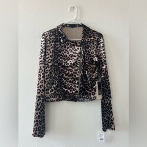 Leopard Print Cropped Jacket